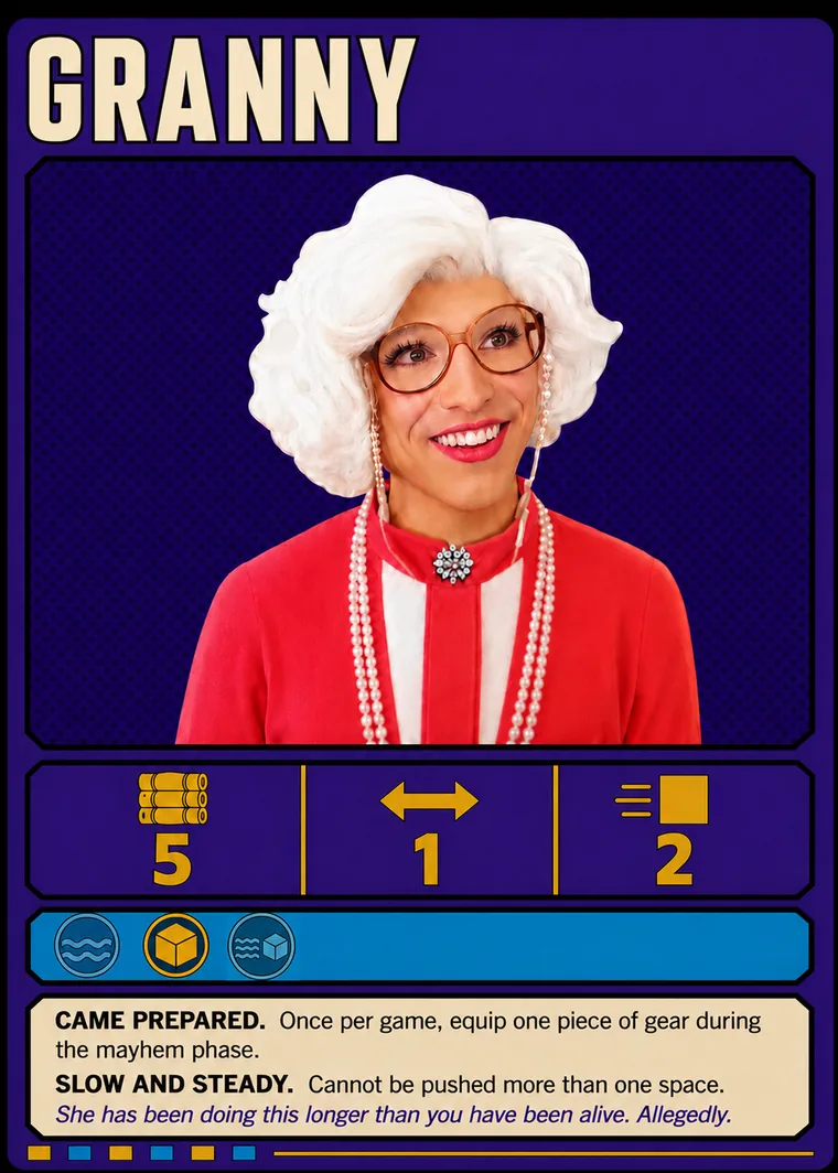 Granny hero card, placeholder art