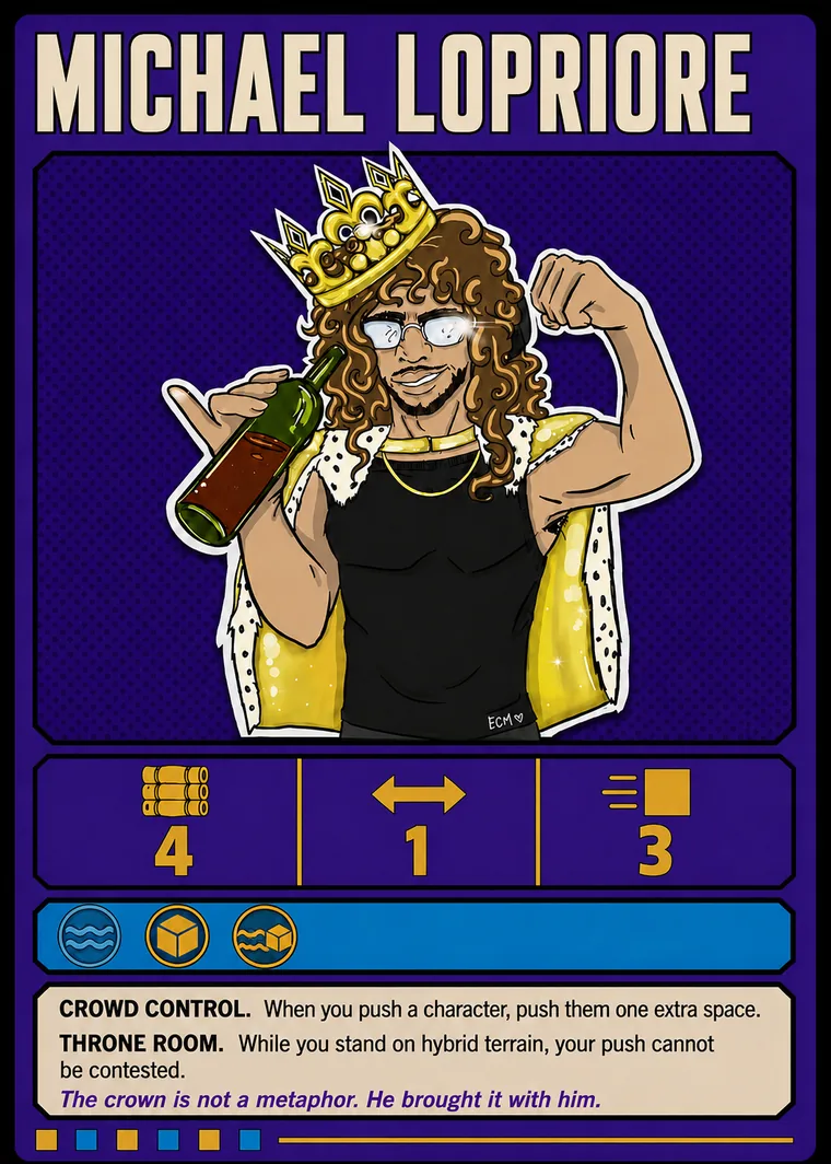 Michael Lopriore hero card, placeholder art