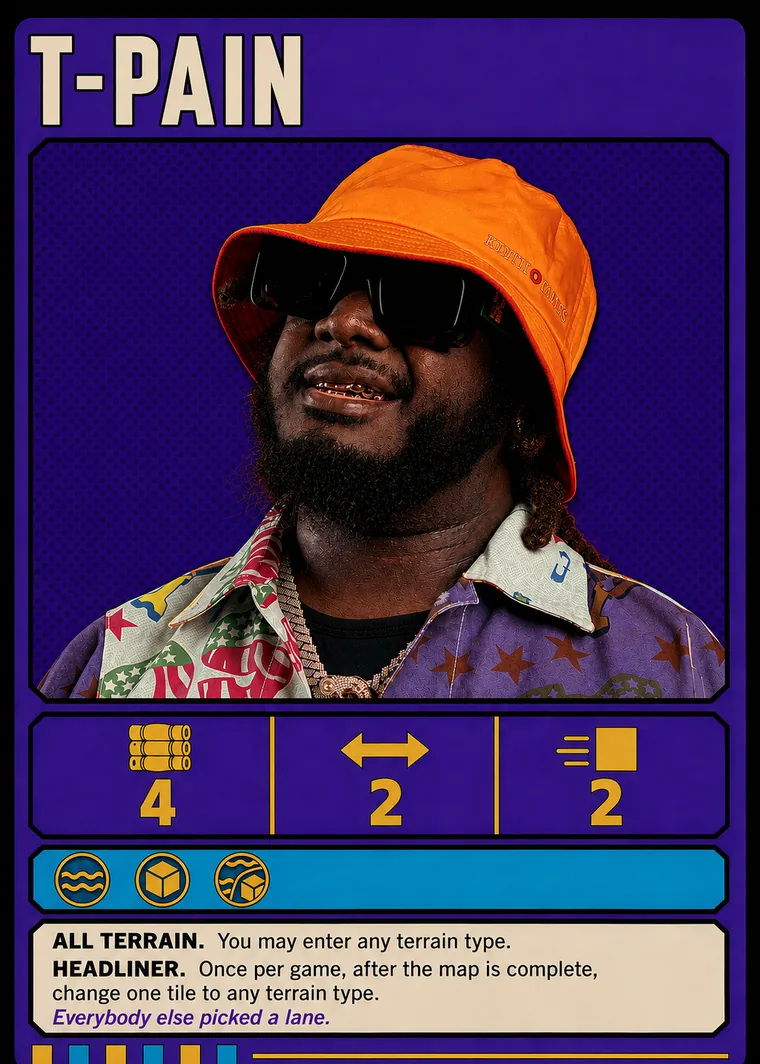 T-Pain hero card, placeholder art