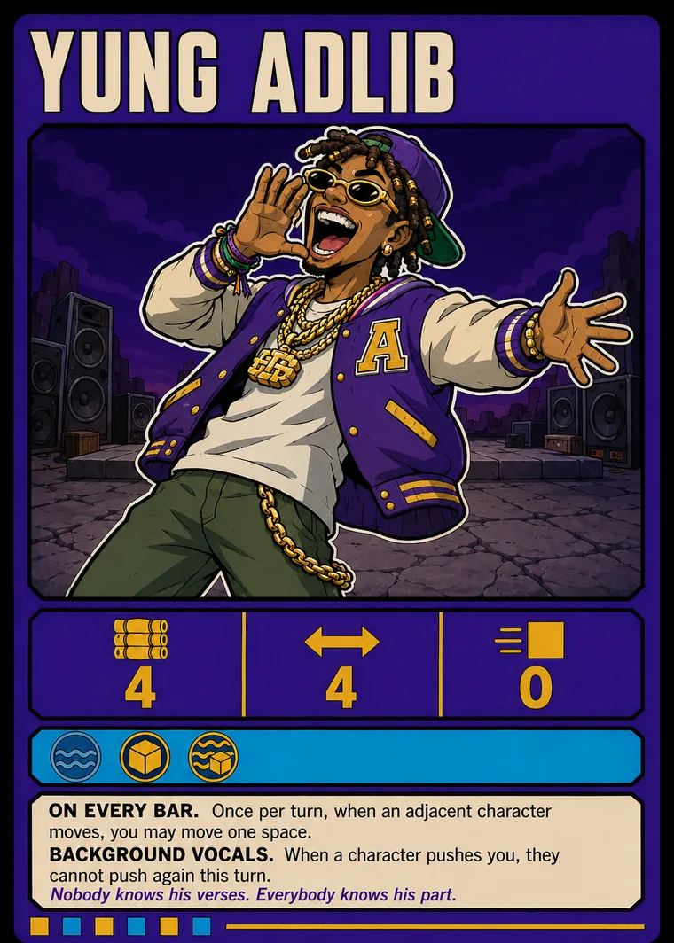 Yung Adlib hero card, placeholder art